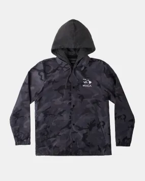 Island Hex Hooded Coaches Jacket - Black Camo