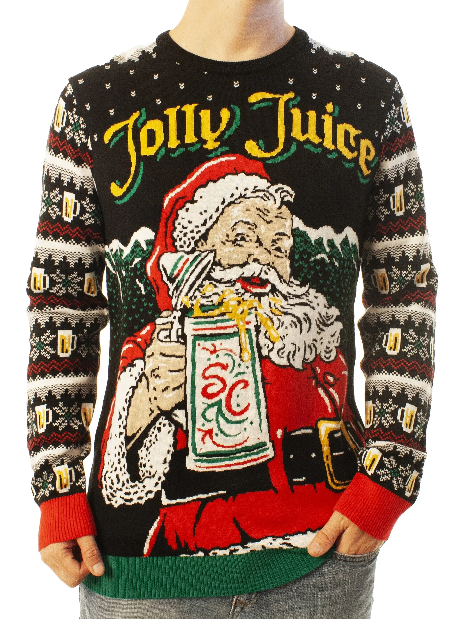 Jolly Juice Santa Ugly Christmas Sweater - Best Xmas Gifts For Him Or Her