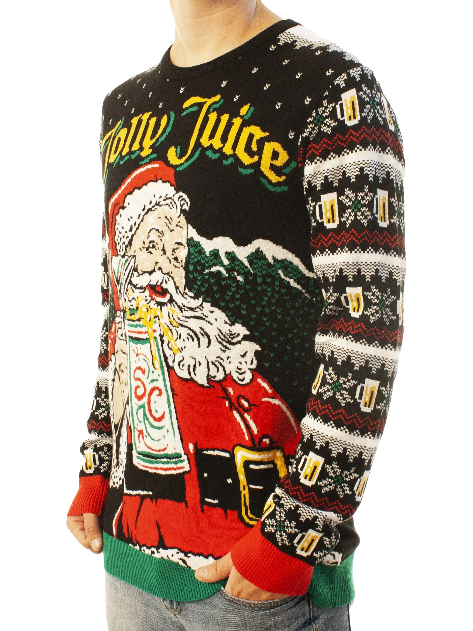 Jolly Juice Santa Ugly Christmas Sweater - Best Xmas Gifts For Him Or Her