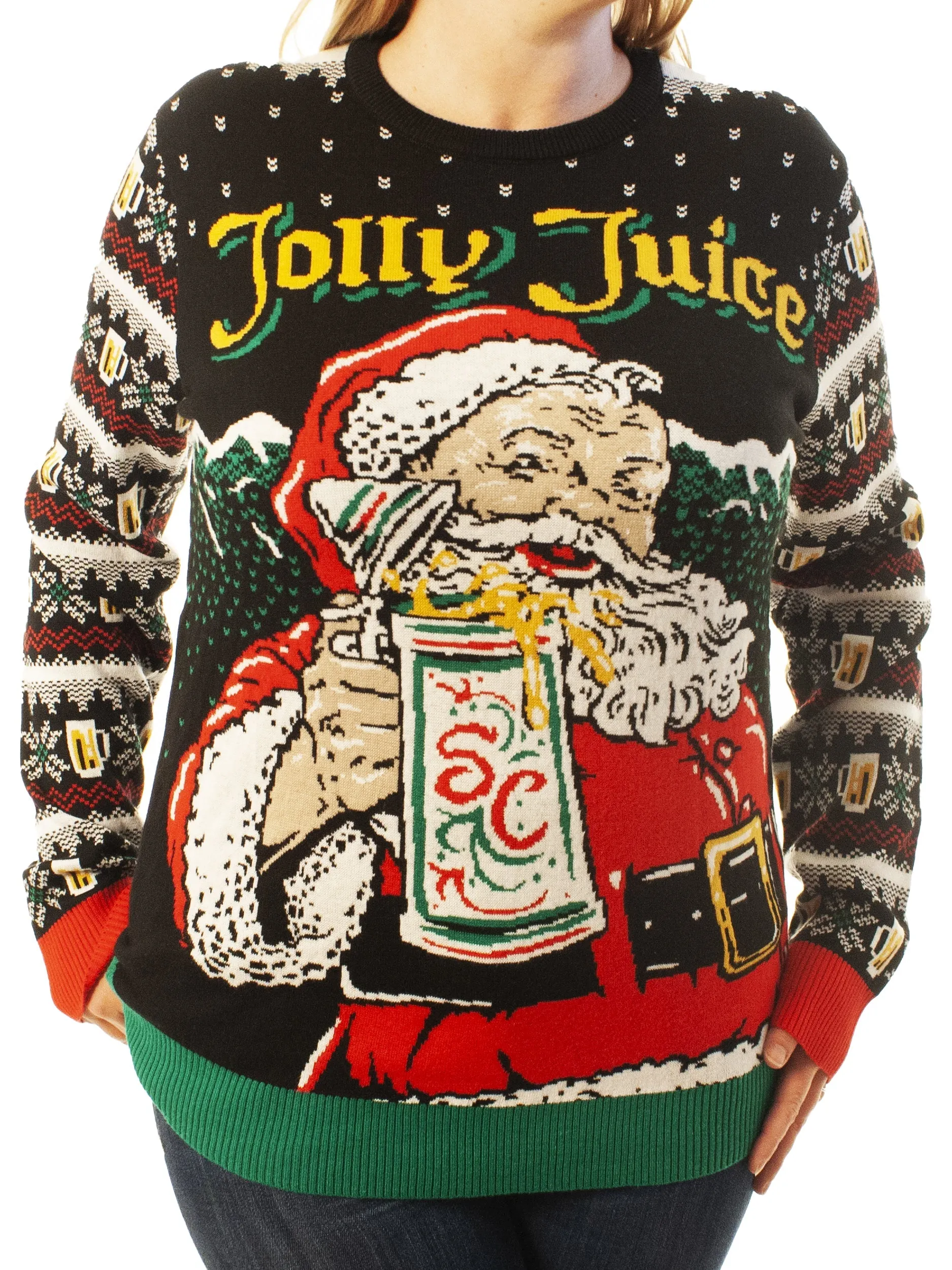 Jolly Juice Santa Ugly Christmas Sweater - Best Xmas Gifts For Him Or Her