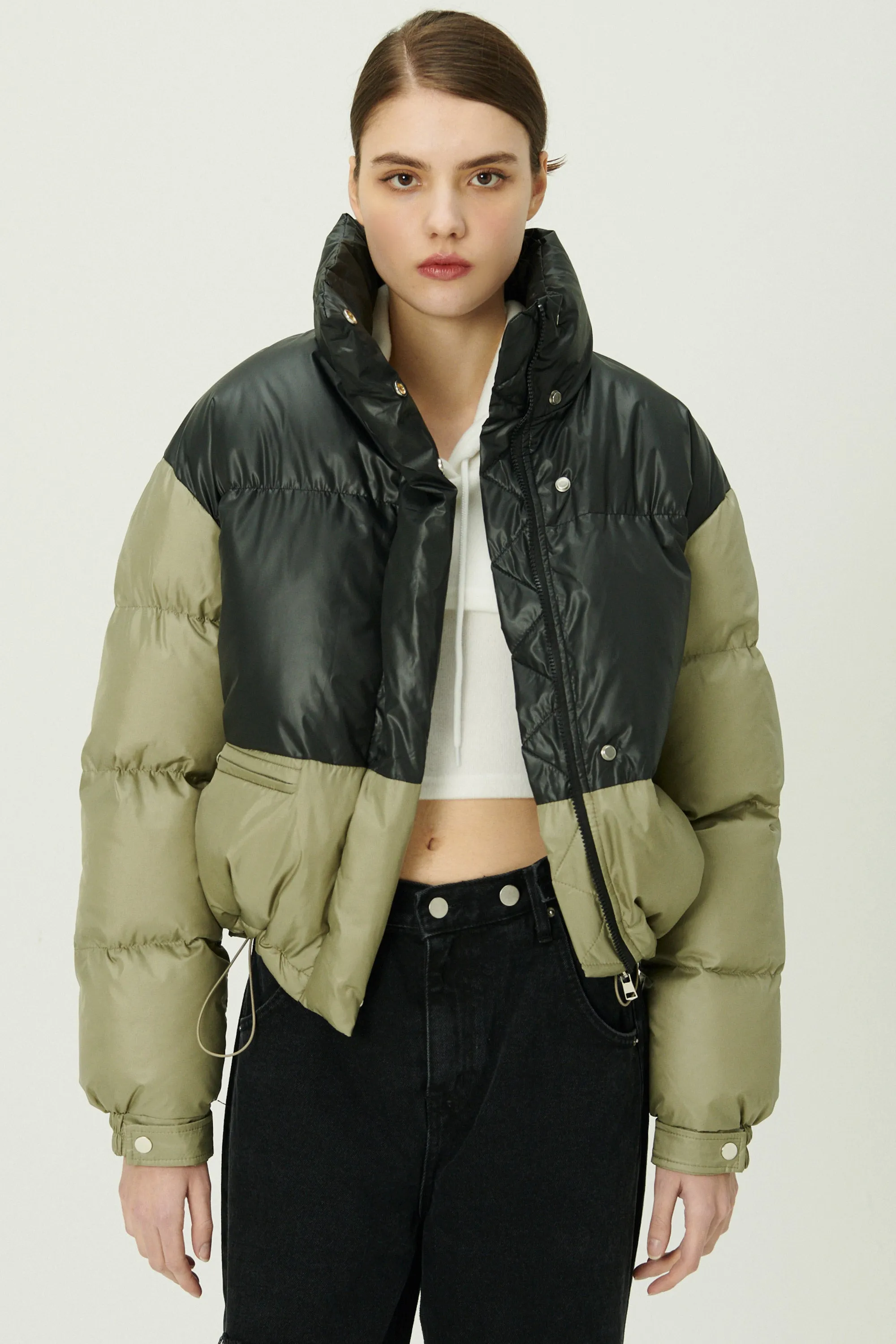 Joyce Color Block Puffer Coat