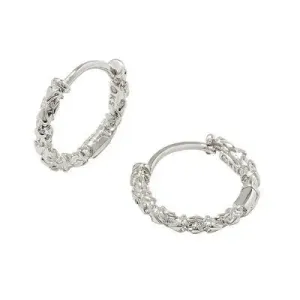 Kendra Scott Maeve Huggie Rhodium Over Brass Hoop Earrings - Silver