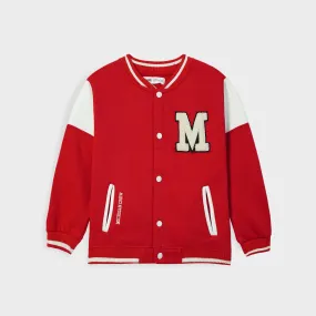 Kids Premium Quality Base Ball Embroidered Fleece Red Jacket (R)