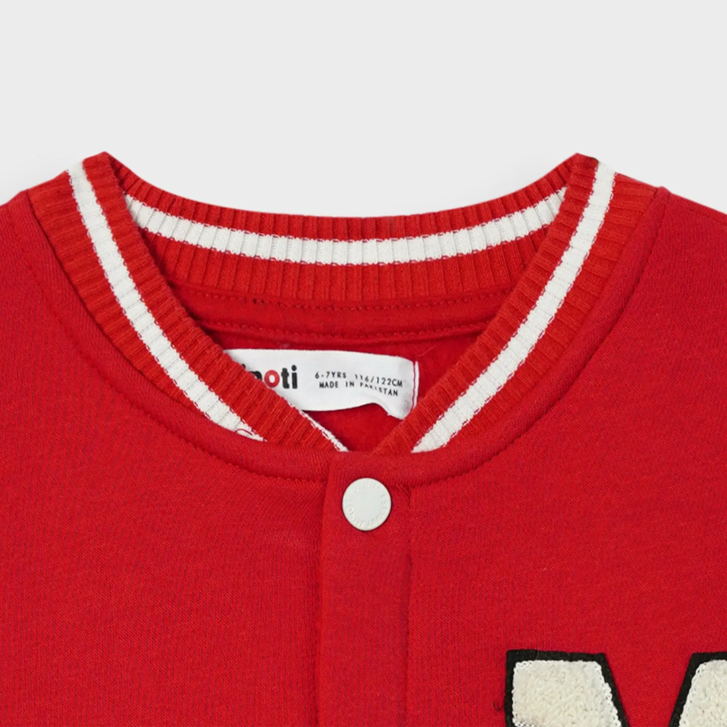 Kids Premium Quality Base Ball Embroidered Fleece Red Jacket (R)