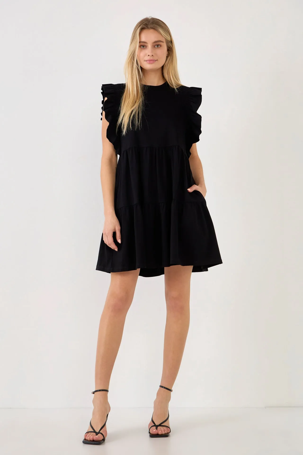 Knit Ruffled Mini Dress