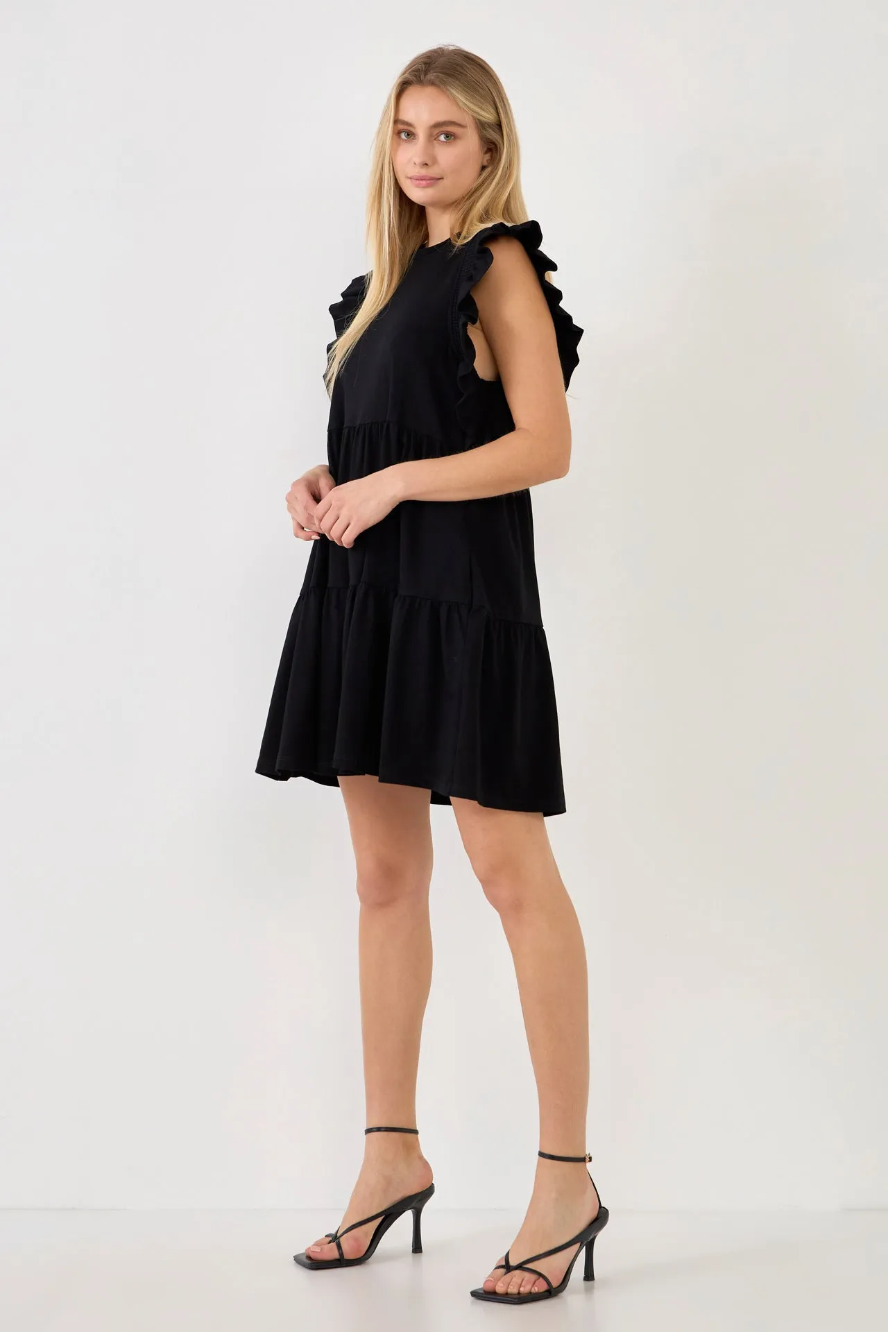 Knit Ruffled Mini Dress