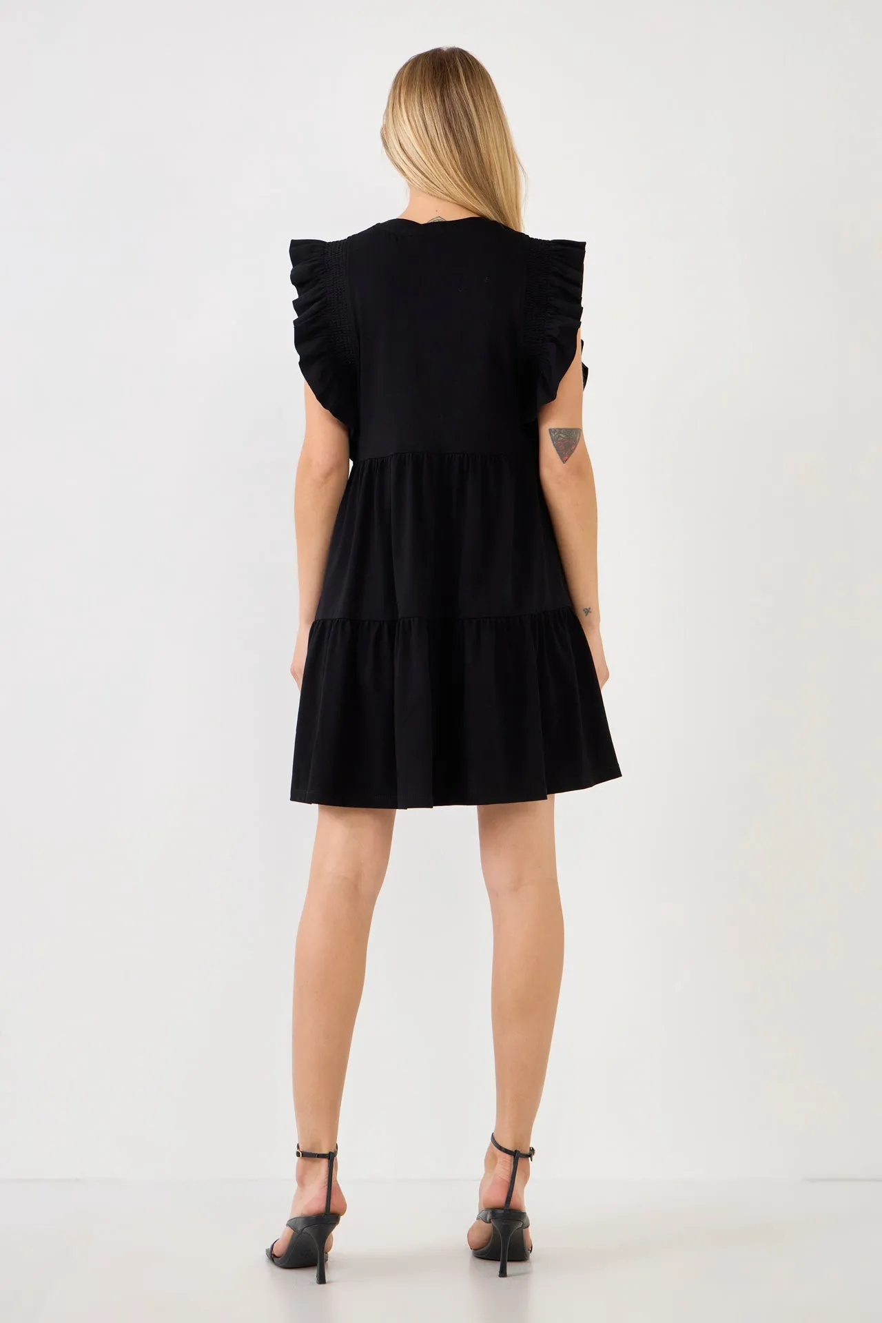 Knit Ruffled Mini Dress