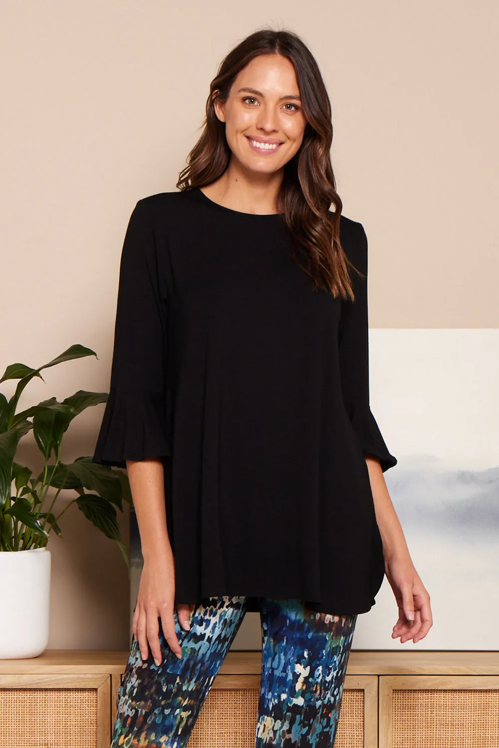 Lacey Bamboo Top - Black