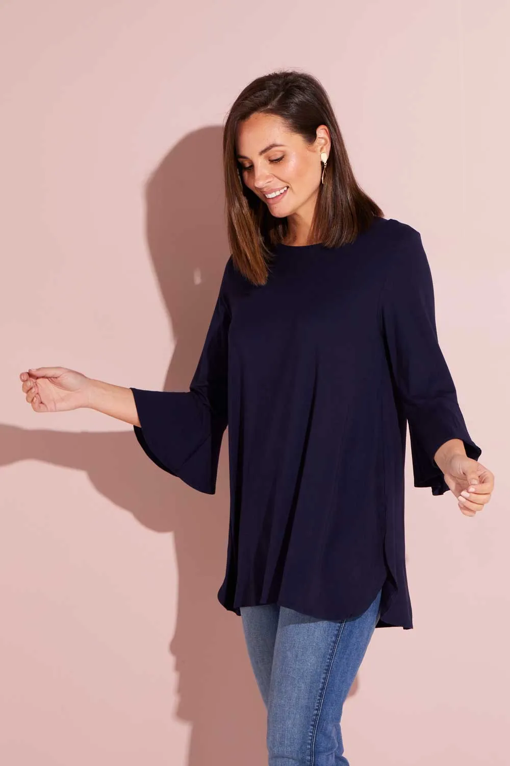 Lacey Bamboo Top - Navy