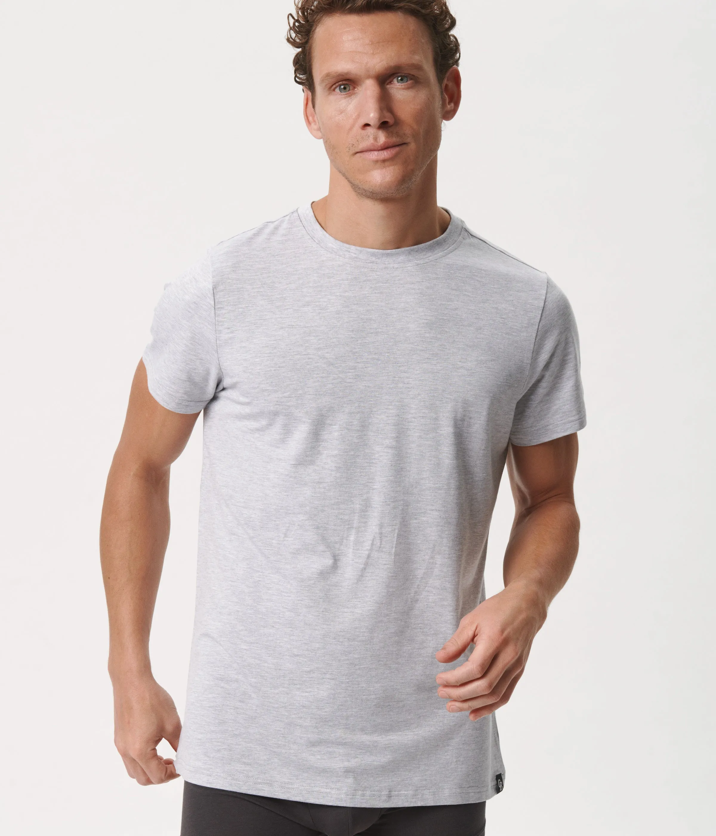 Light grey crew neck bamboo T-shirt