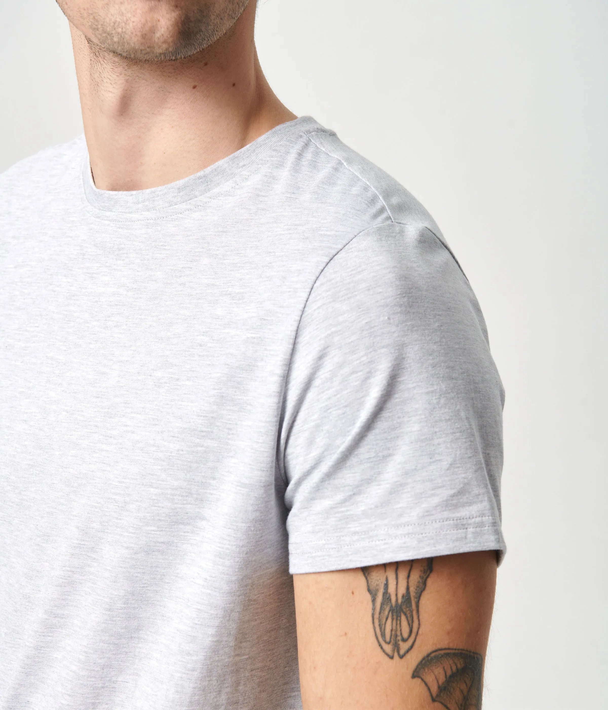 Light grey crew neck bamboo T-shirt