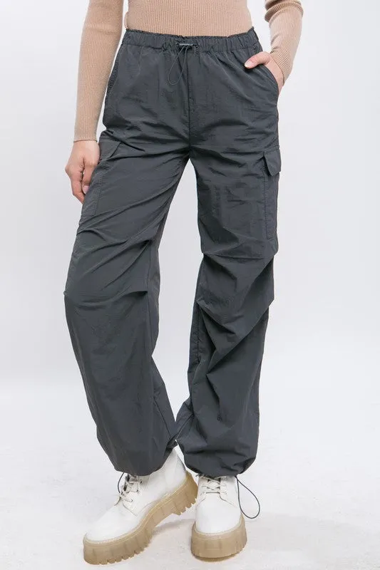 Loose Fit Parachute Cargo Pants - 4 Colors