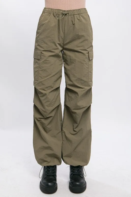 Loose Fit Parachute Cargo Pants - 4 Colors