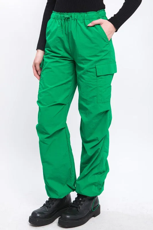 Loose Fit Parachute Cargo Pants - 4 Colors