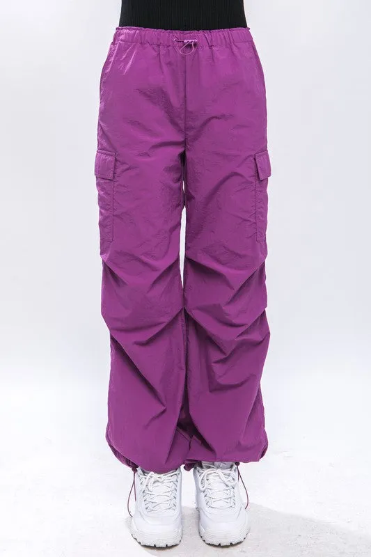 Loose Fit Parachute Cargo Pants - 4 Colors