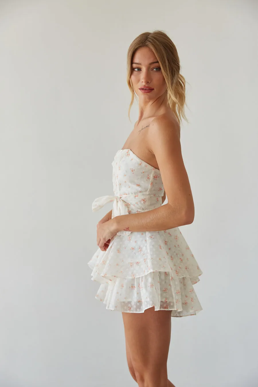 Lucille Strapless Floral Romper