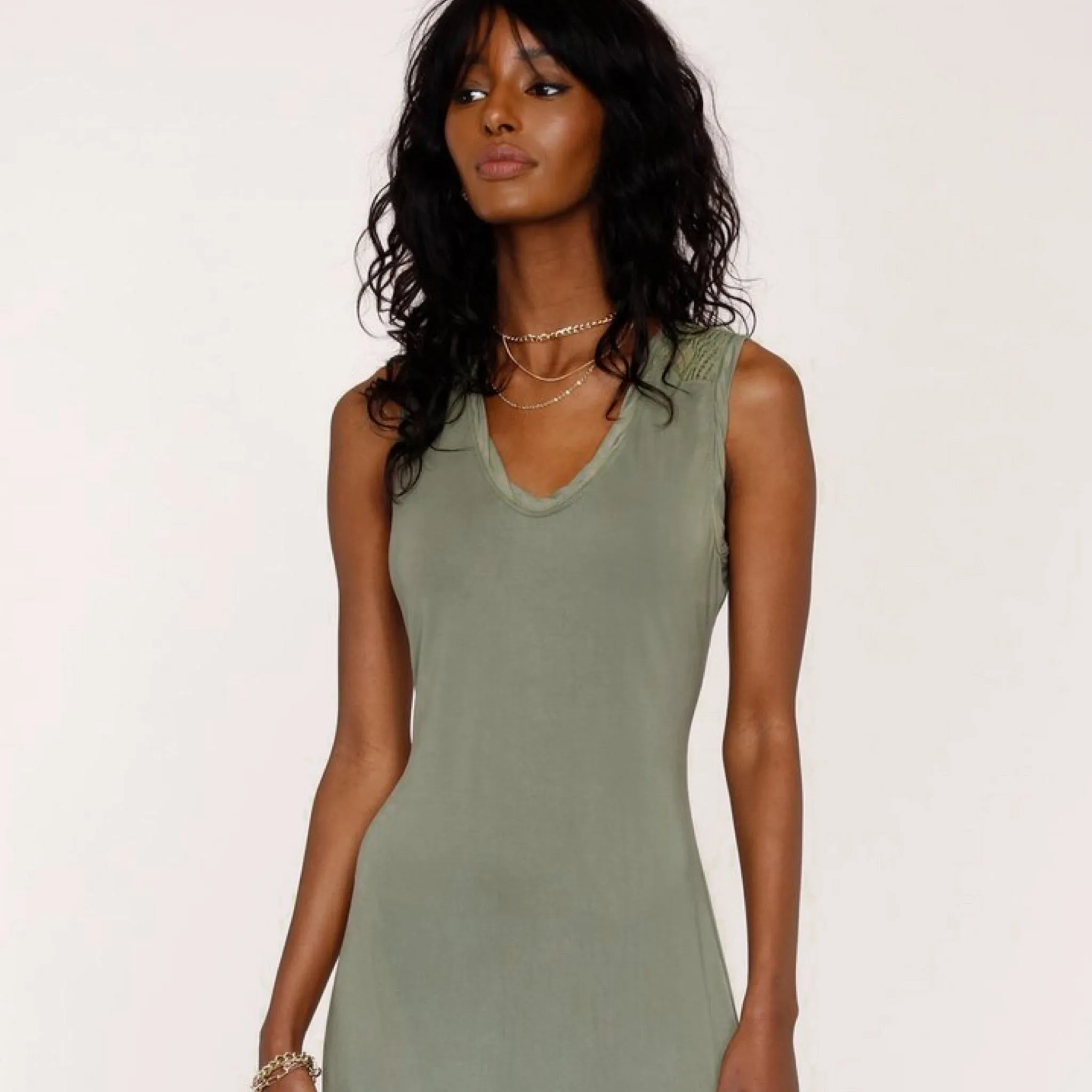 Lucky Midi Dress - Army.