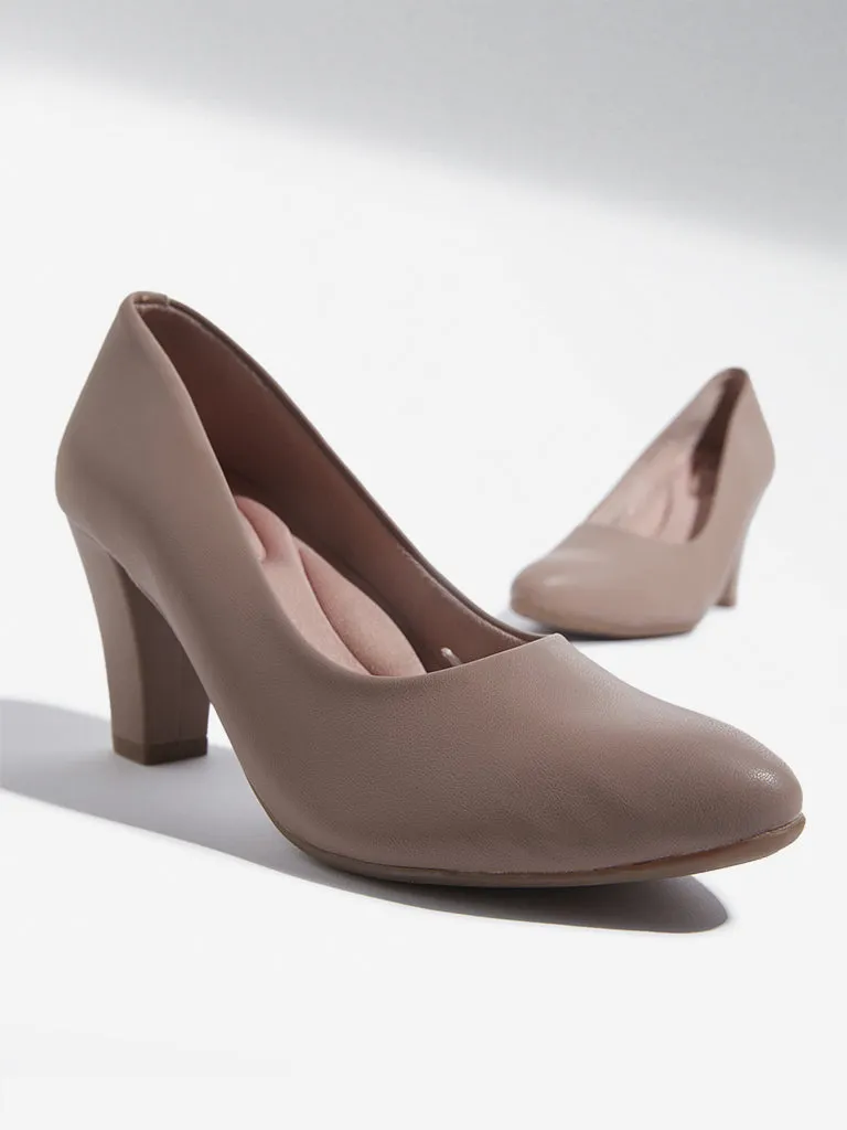 LUNA BLU Nude Pointed Pump Shoes