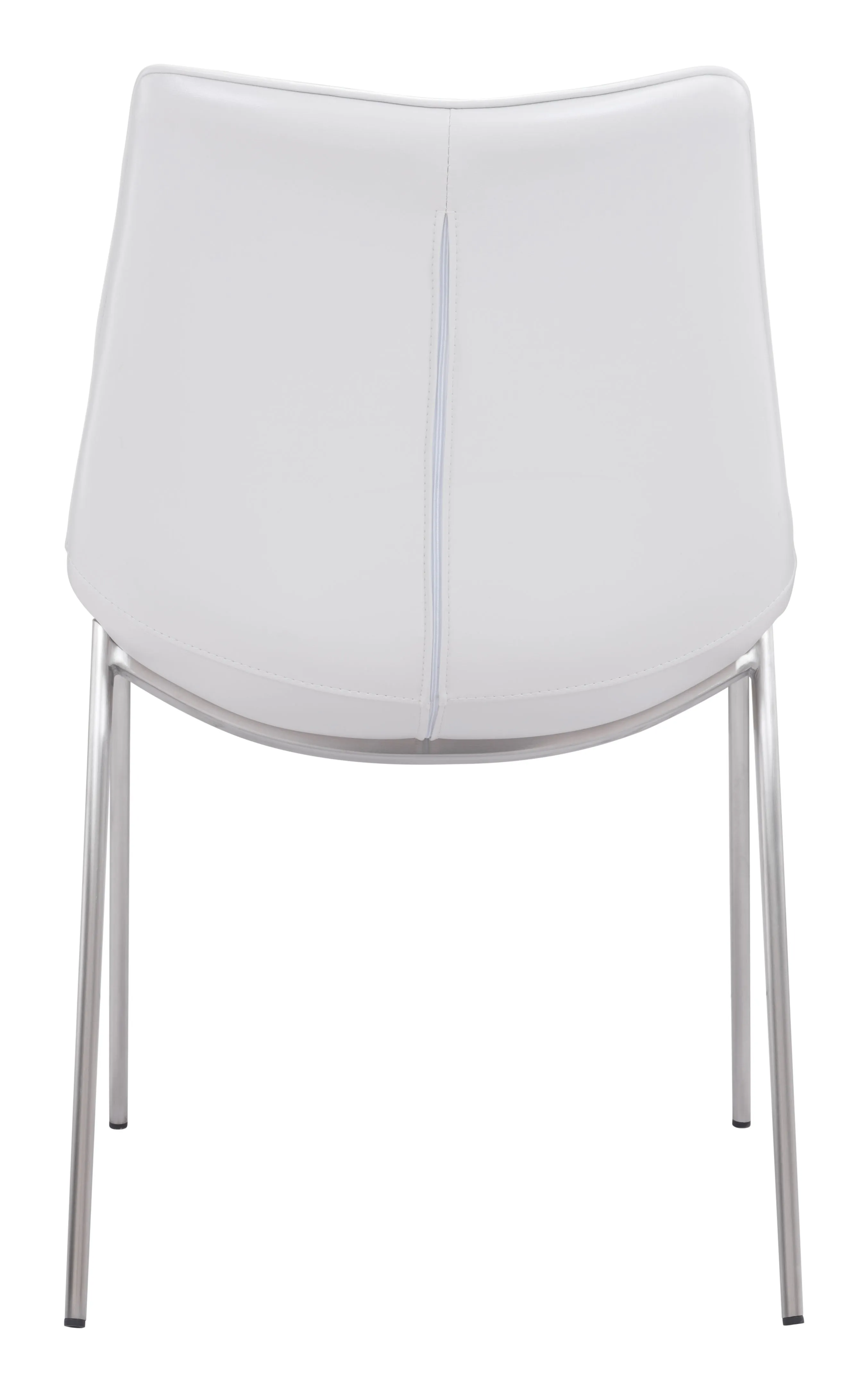 Magnus Dining Chair (Set of 2) White & Silver