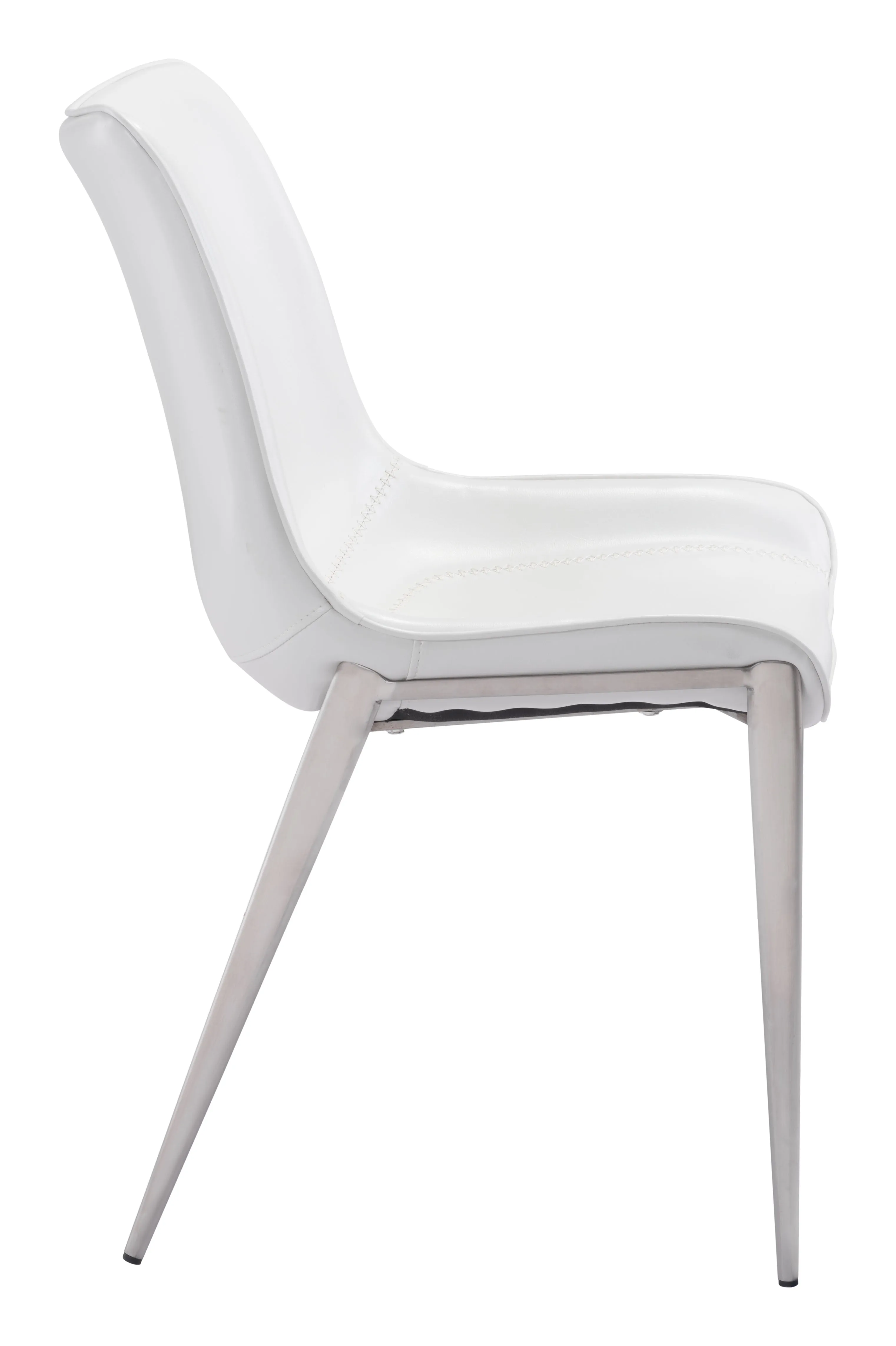 Magnus Dining Chair (Set of 2) White & Silver