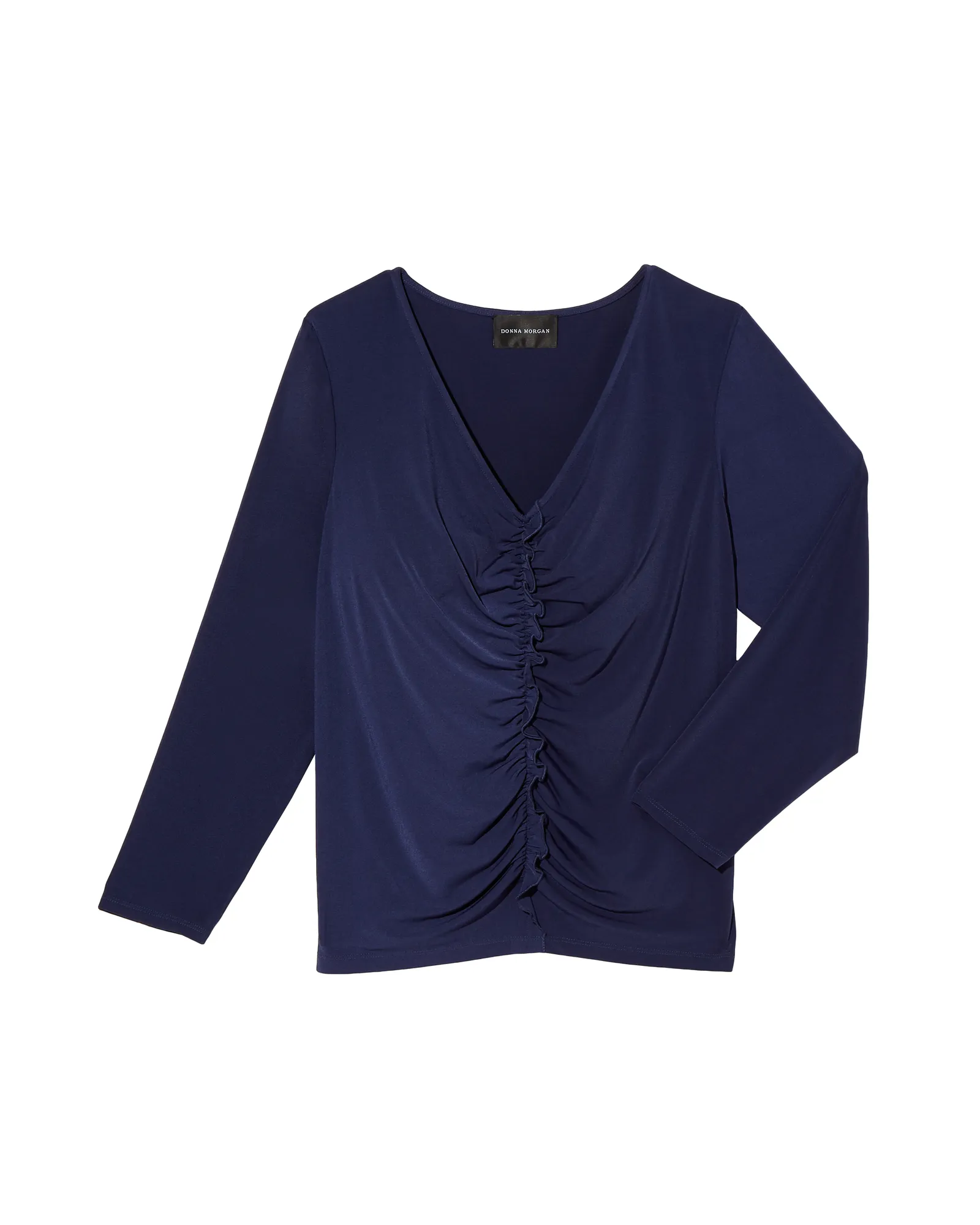 Mani Ruched Jersey Top | Navy