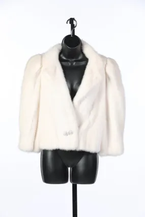 Mary McFadden Cream Genuine Fur Coat