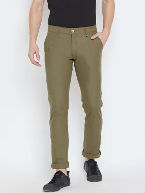 Men Olive Casual Trousers