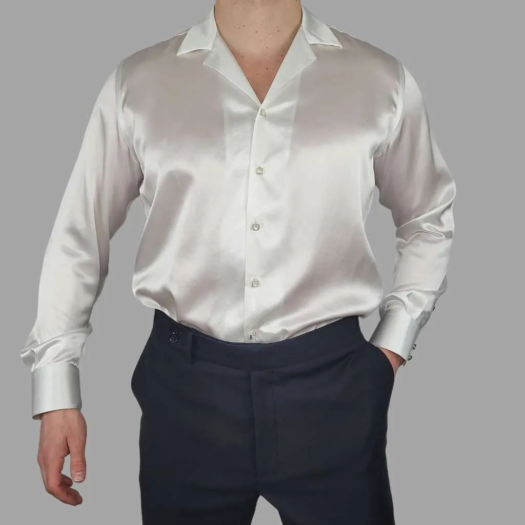 Men's White Silk Shirt