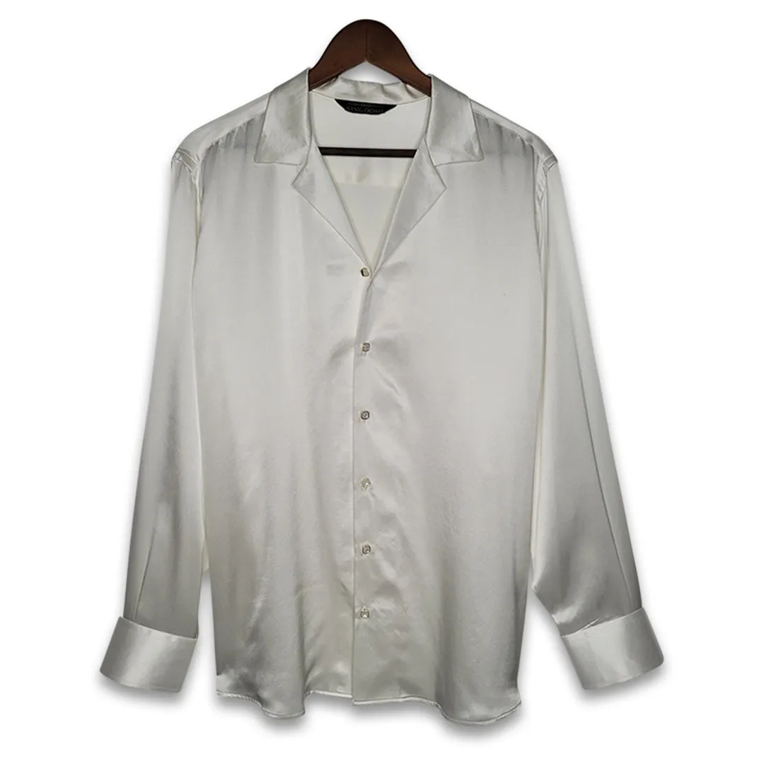 Men's White Silk Shirt