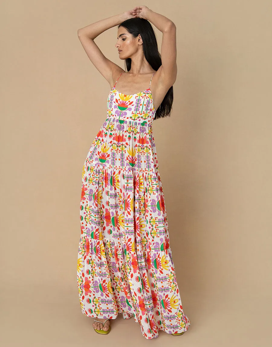 Merle Crepe Maxi Dress - Avatar White - SALE