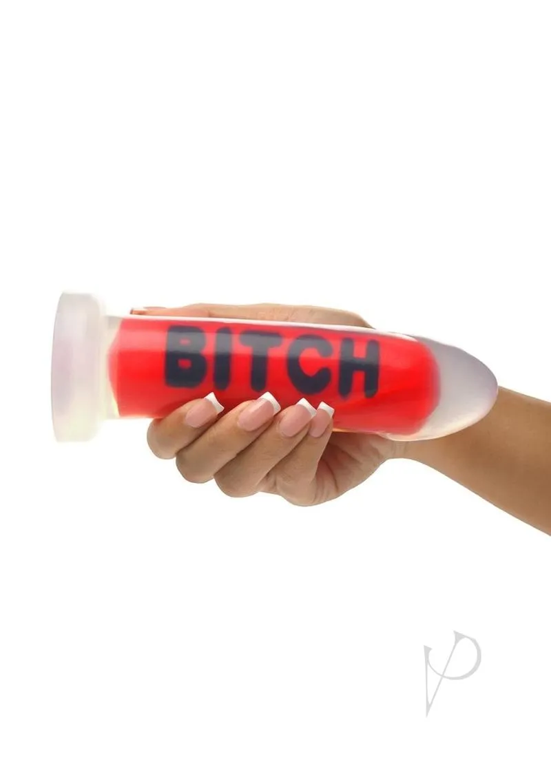 Ms Bitch Silicone Dildo Red/clr