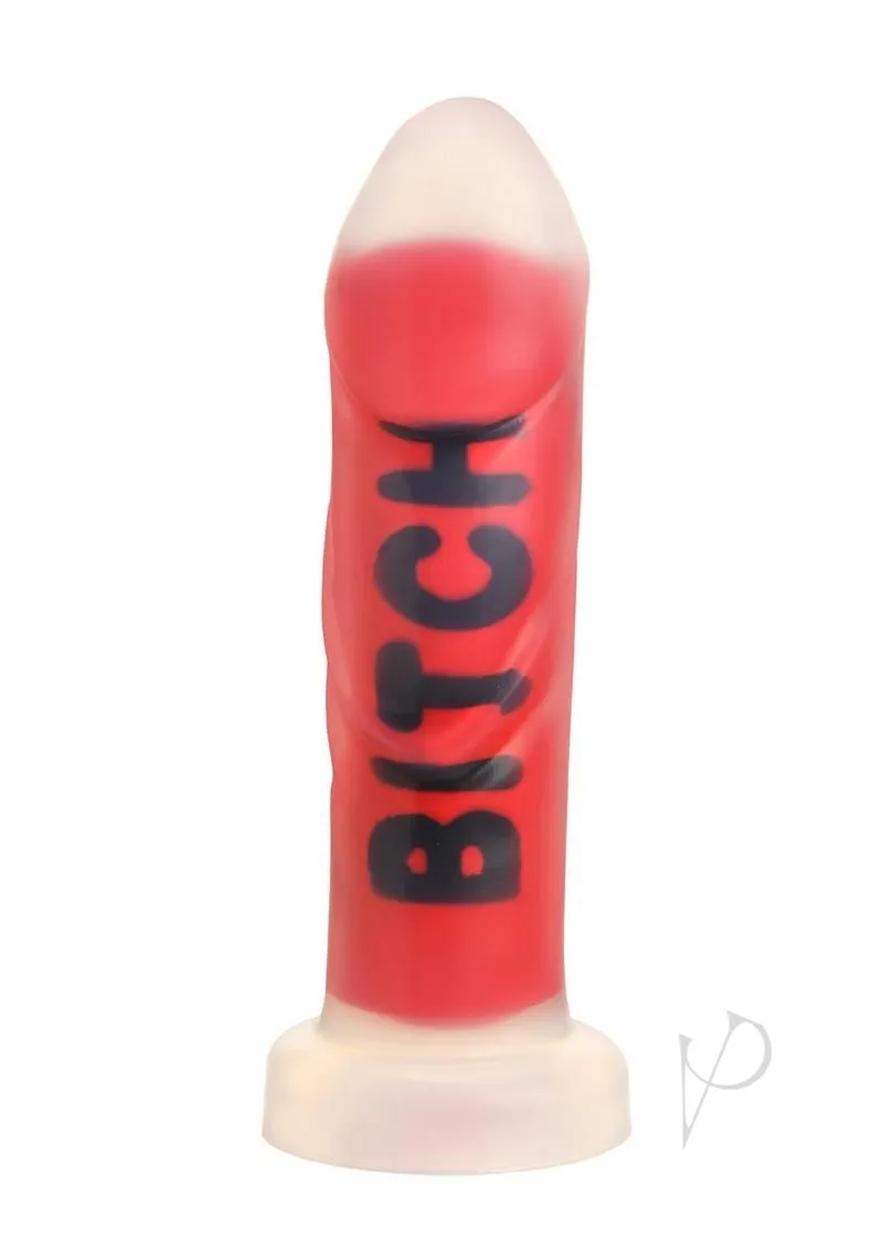 Ms Bitch Silicone Dildo Red/clr