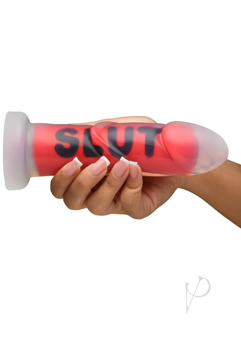 Ms Slut Silicone Dildo Red/clr