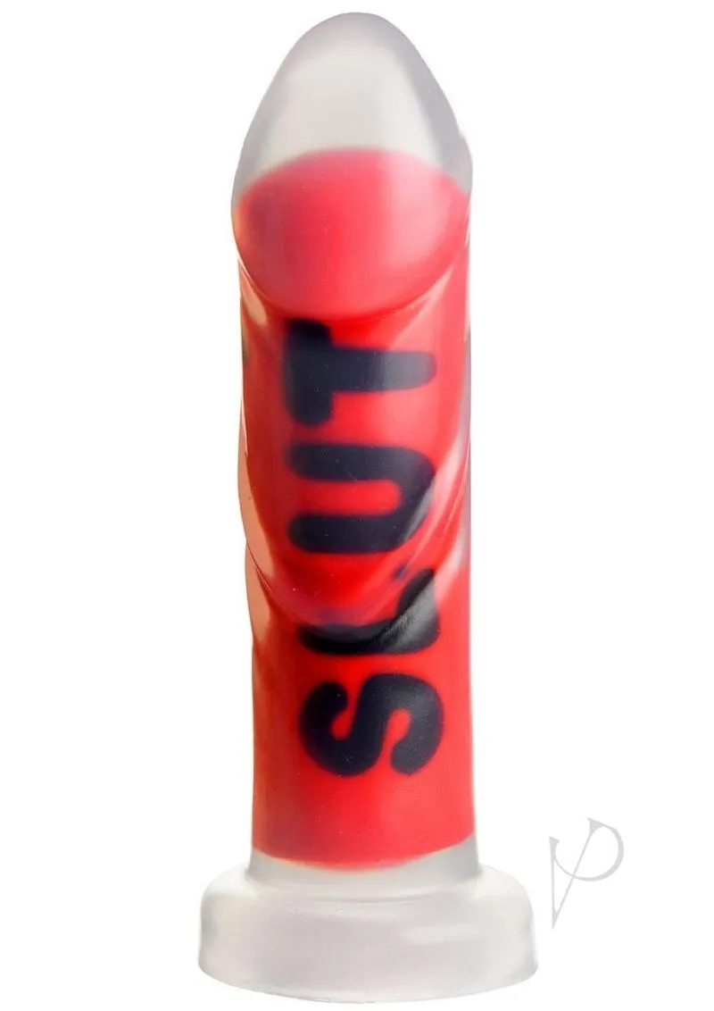 Ms Slut Silicone Dildo Red/clr