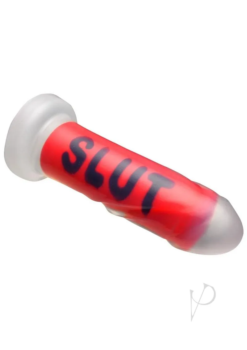 Ms Slut Silicone Dildo Red/clr