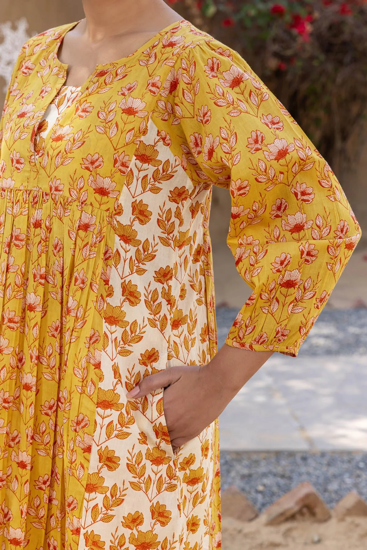 Mustard Floral Kurta