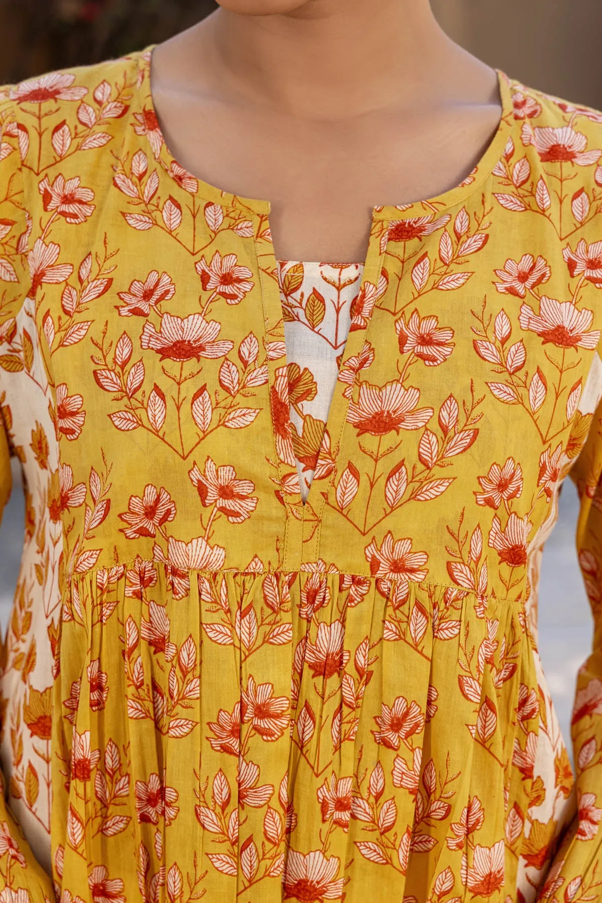 Mustard Floral Kurta