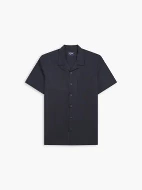 Navy Blue Linen Casual Shirt