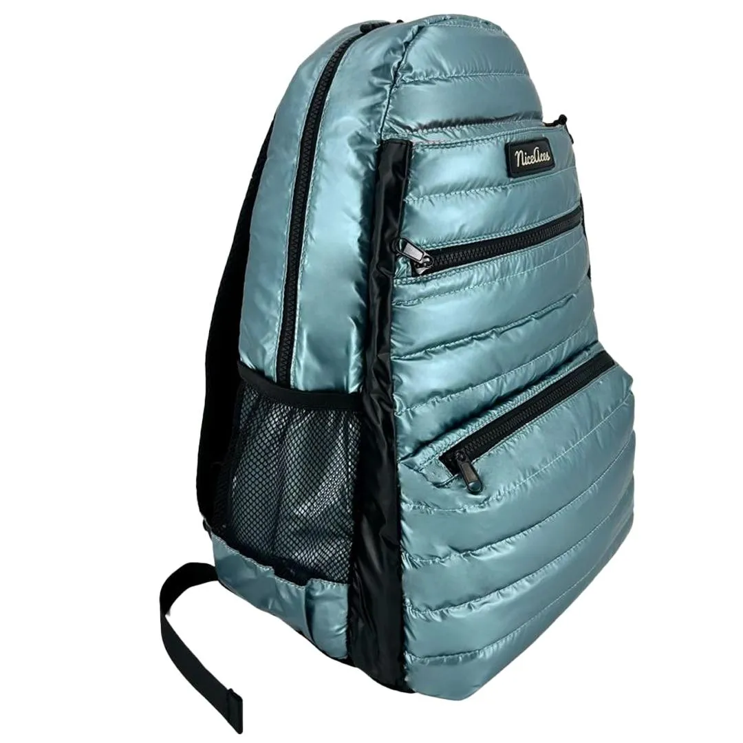 Neon Puffer Tennis Backpack Turquoise Teal