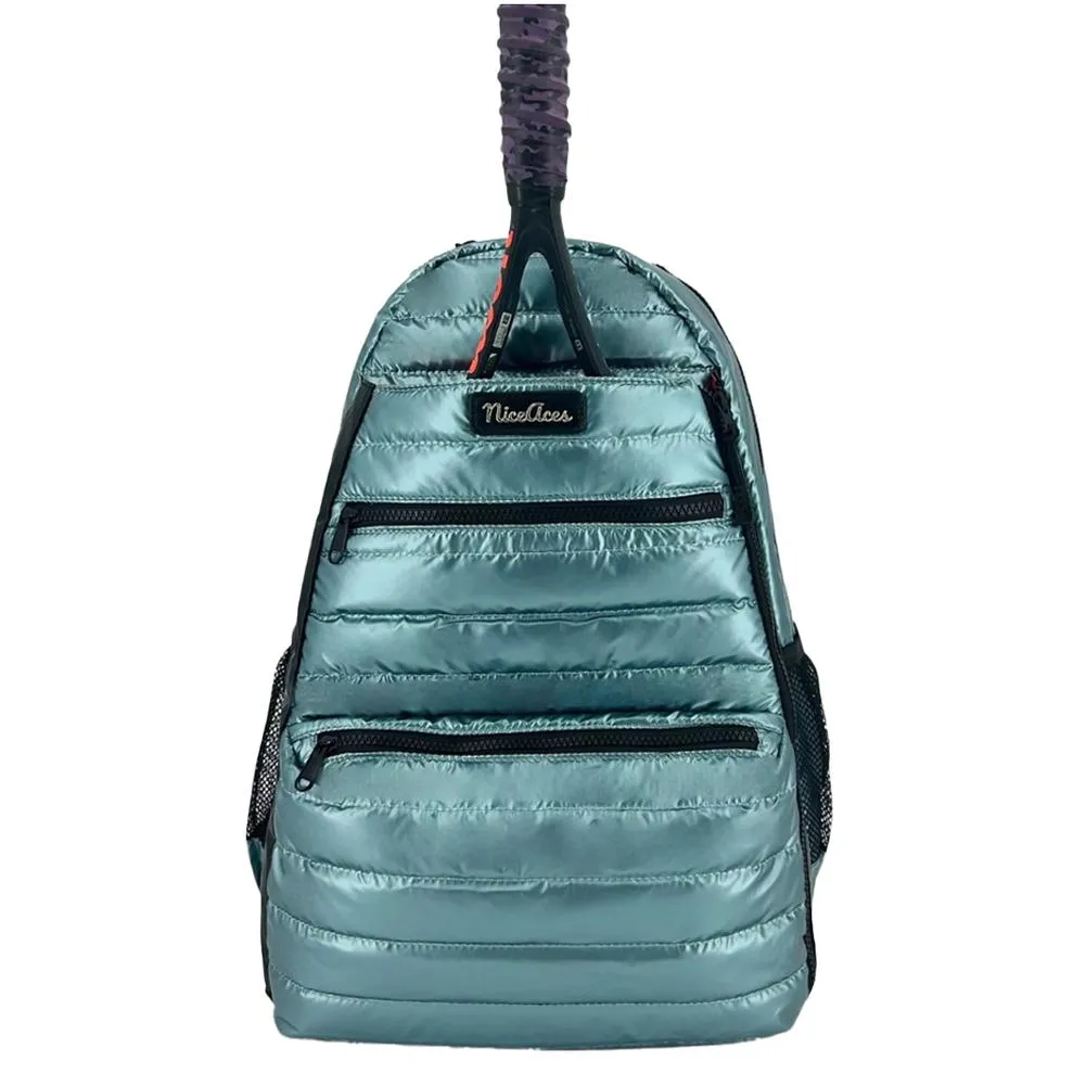 Neon Puffer Tennis Backpack Turquoise Teal