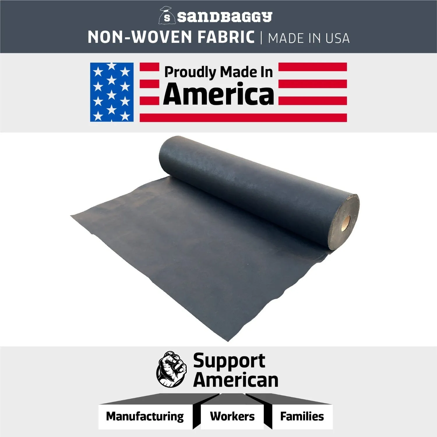 Non-Woven Geotextile Paver Underlayment Fabric (8 oz) - All Pavers Types - Made in USA