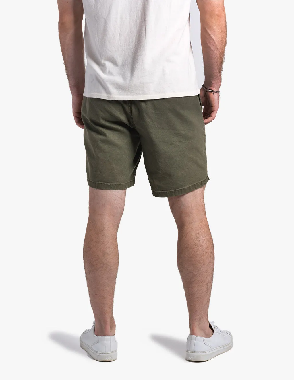 OLIVE CANVAS SHORTS