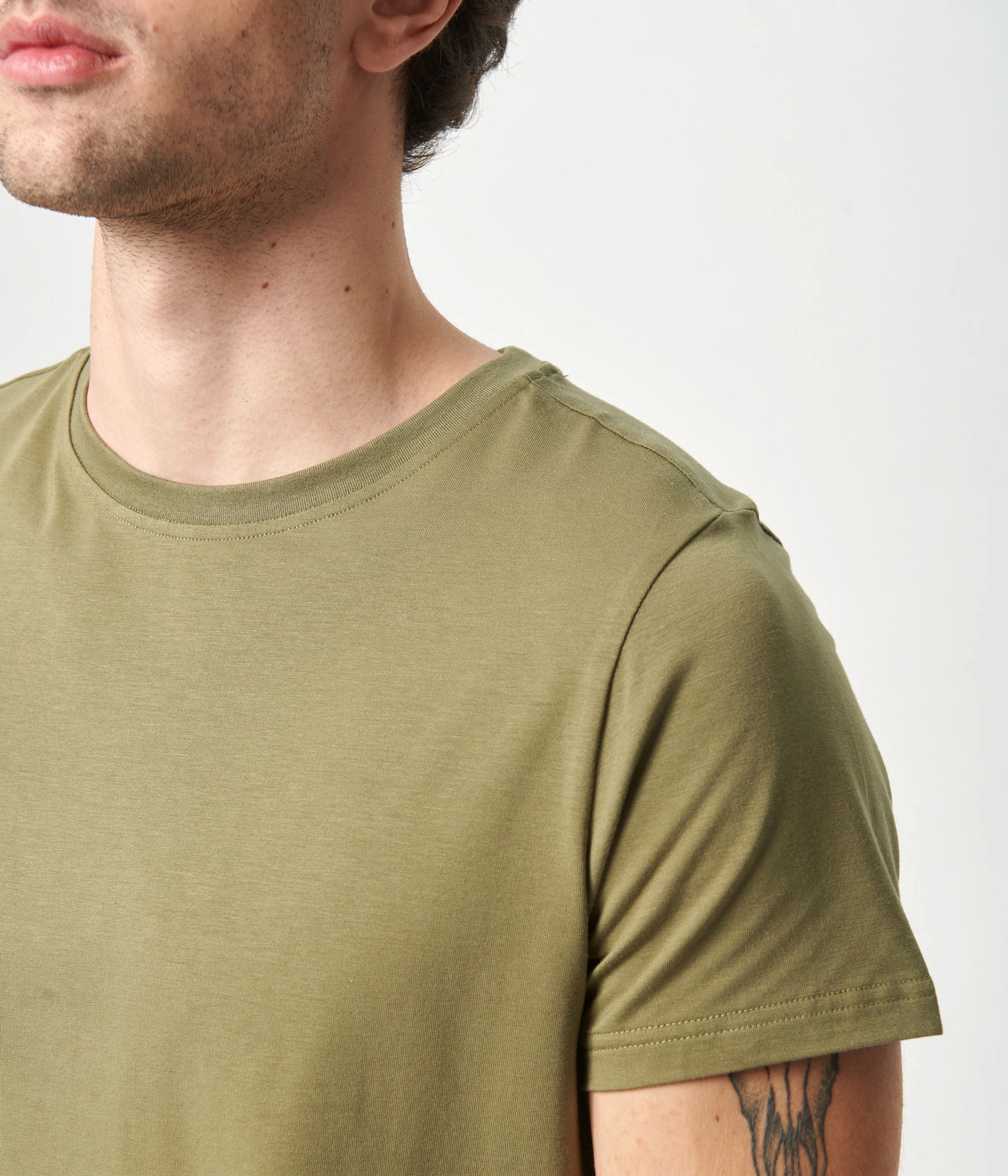 Olive crew neck bamboo T-shirt