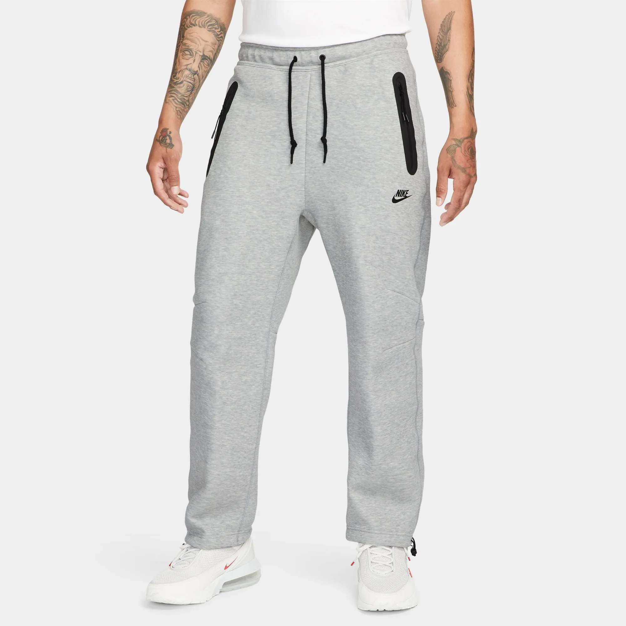 OPEN-HEM TECH FLEECE "GREY HEATHER"