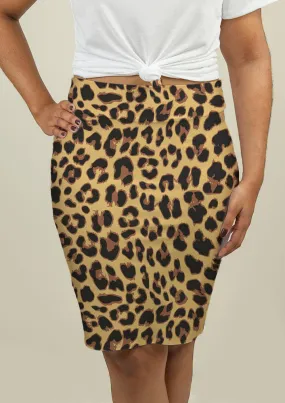 Pencil Skirt with Leopard Print