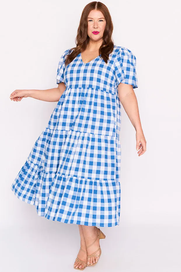 Percy Cobalt Gingham Dress