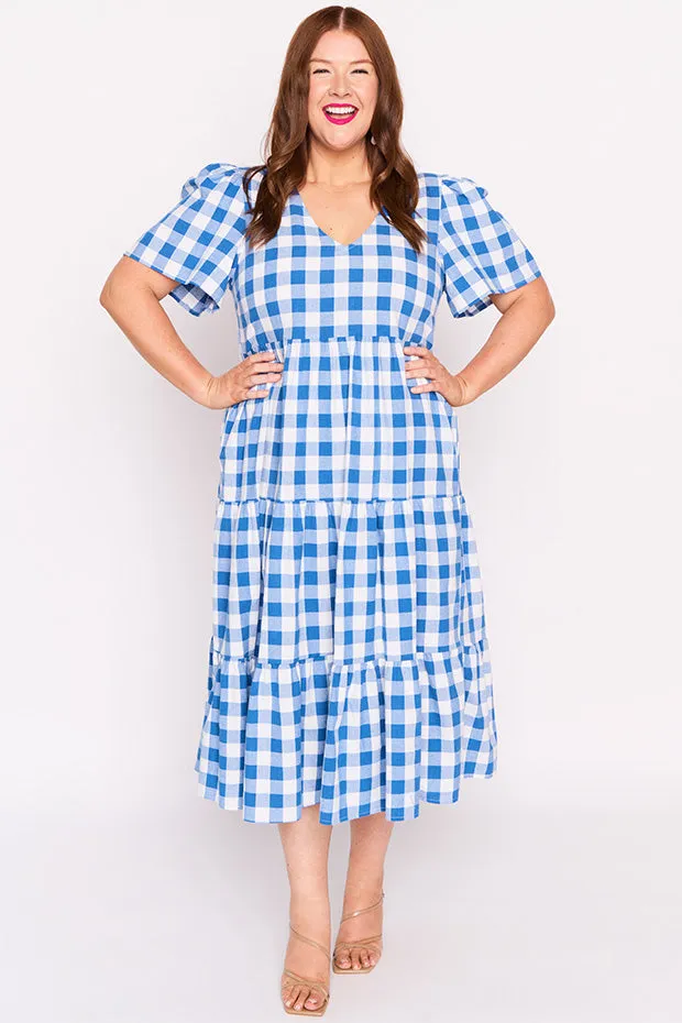 Percy Cobalt Gingham Dress