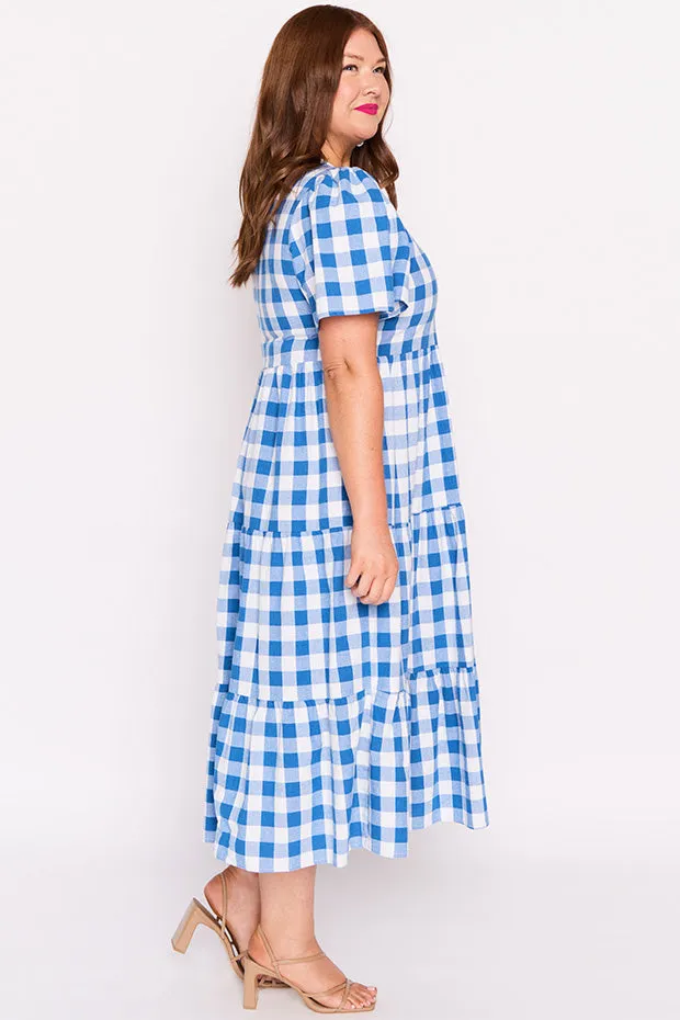 Percy Cobalt Gingham Dress