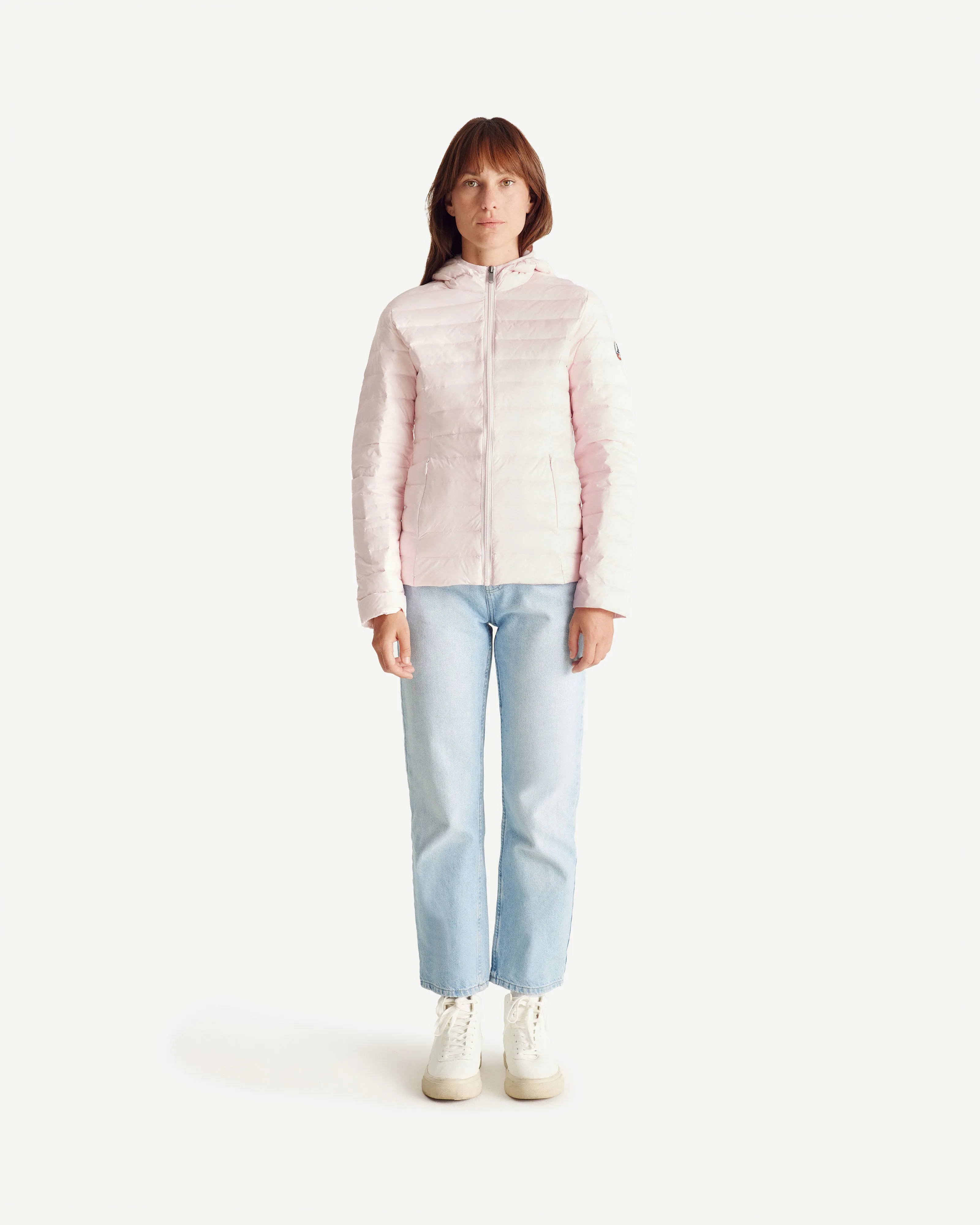 Petal rose Cloe lightweight hooded puffer jacket