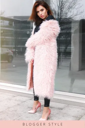 Pink Shaggy Fur Jacket